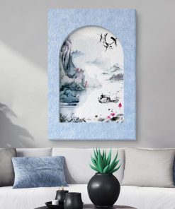 Bảng ghim tiêu âm tranh thủy mặc dán tường AS9850