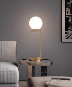 Đèn bàn bằng đồng dạng chữ C Minimalism ZHM642