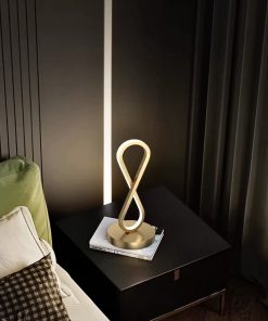 Đèn bàn bằng đồng kiểu số 8 độc đáo Italia ZHM671