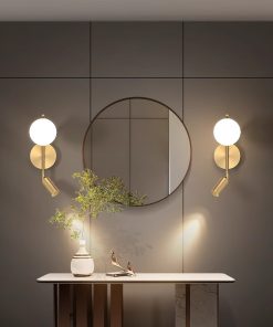 Đèn gắn tường bằng đồng chiếu sáng hai đầu kiểu Bắc Âu ZHM789