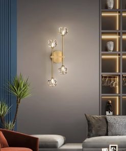 Đèn gắn tường bằng đồng pha lê cao cấp Bắc Âu ZHM124