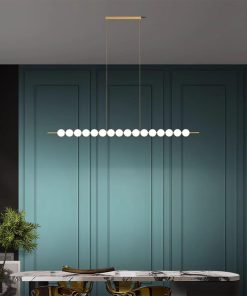 Đèn thả bàn ăn bằng đồng decor ngọc trai ZHM316