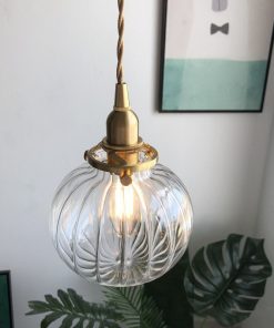 Đèn thủy tinh hình hồ lô thả trần Nhật Bản cổ điển DG217