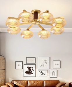Đèn trần đồng nhiều bóng cao cấp hiện đại kiểu Ý ZHM338