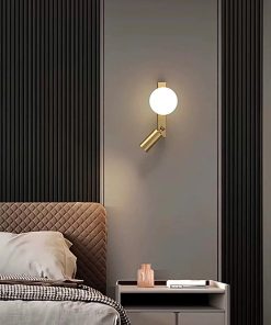 Đèn tường đầu giường bằng đồng sang trọng Bắc Âu ZHM782