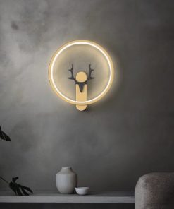 Đèn tường trang trí bằng đồng hình gạc hươu Bắc Âu ZHM231