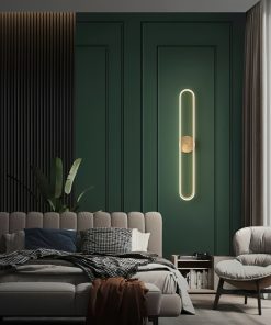 Đèn tường trang trí bằng đồng hình oval dài độc đáo Bắc Âu ZHM217